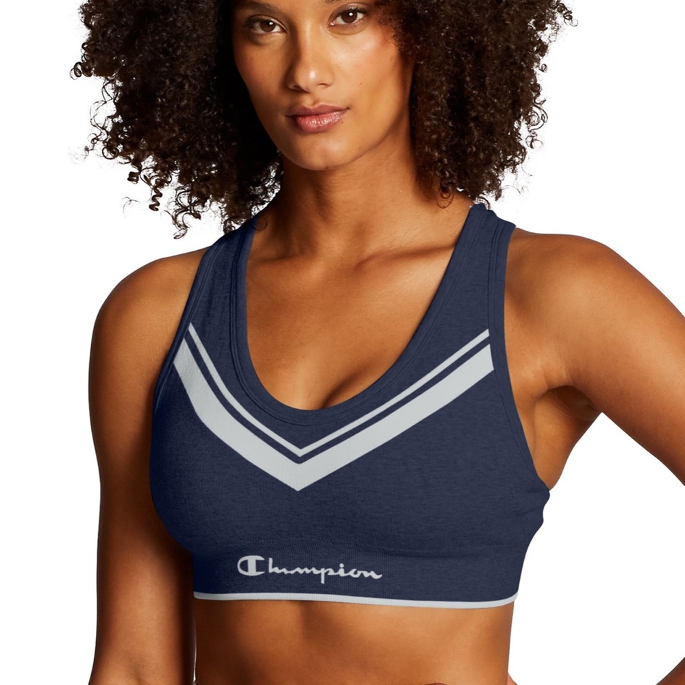 Champion Women's Athletics The Sweatshirt Chevron Racerback Sports Bra NWT